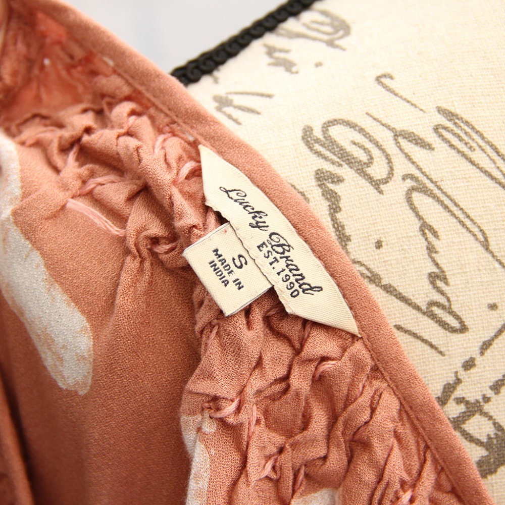 Lucky Brand Arrow Pattern Mauve Boho Peasant Blouse S - Picture 3 of 3